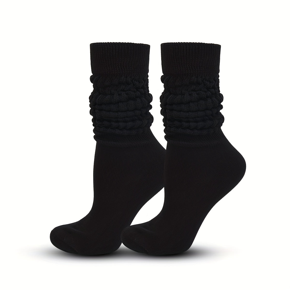 Ribbed Calf Socks Knee High Stockings Women's Hosiery