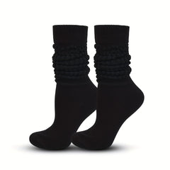 Ribbed Calf Socks Knee High Stockings Women's Hosiery