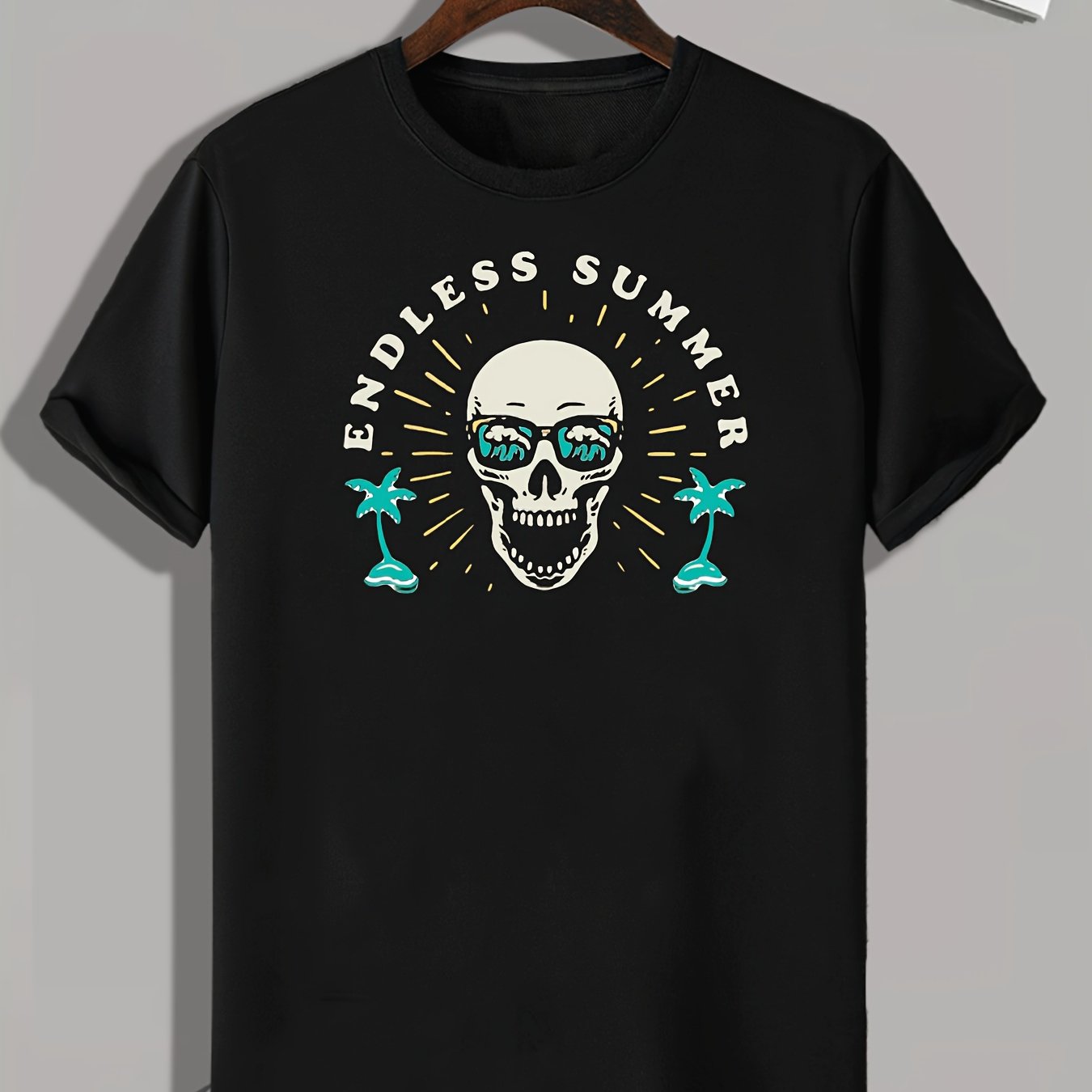 ENDLESS Skull Print Men's Graphic T-shirt for Summer
