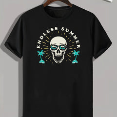 ENDLESS Skull Print Men's Graphic T-shirt for Summer