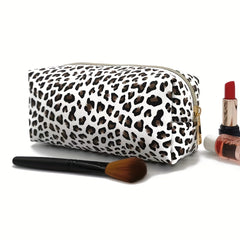 2Pcs Leopard Makeup Bag Small Cosmetic Pouch Waterproof Travel Toiletry Bag