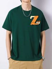 Fox Pattern Print Men's Graphic Cotton Active T shirt