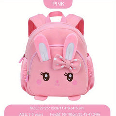 3D Cartoon Rabbit Kids Backpack for School Boys Girls