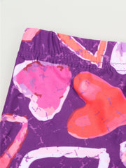 Toddler Girls Heart Graphic Elastic Waist Biker Shorts