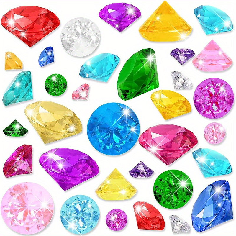 20pcs Diving Gems Acrylic Big Diamond Pool Gems Pirate Treasure Chest