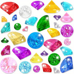 20pcs Diving Gems Acrylic Big Diamond Pool Gems Pirate Treasure Chest