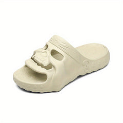 Men's Skull Slides Non Slip Slippers Open Toe Shoes