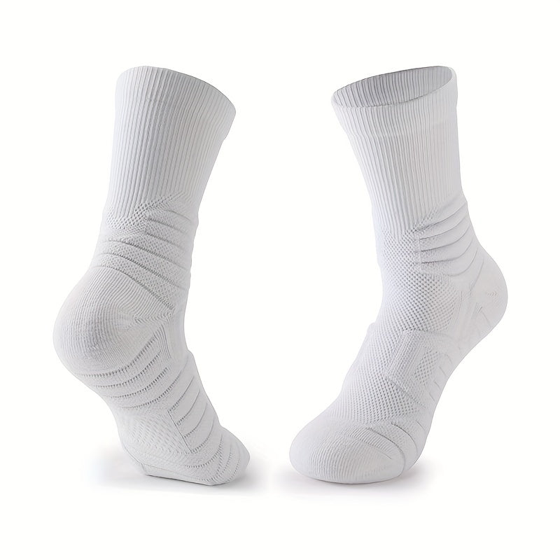3 Pairs Thickened Non-slip Basketball Socks - Mid Calf Length