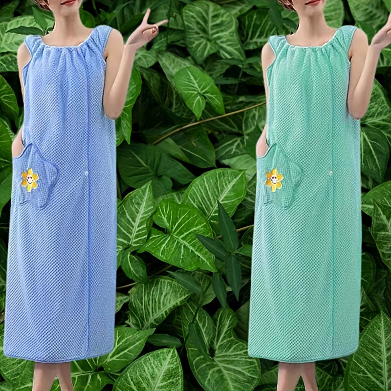 Women's Wearable Bath Towel Bath Skirt Absorbent Quick Drying Bathrobe