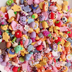 50 Mixed Small Flower Animal Resin Beads DIY Accessories