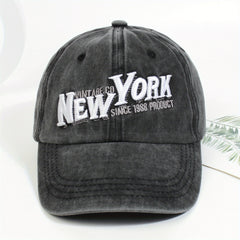 YORK Embroidery Baseball Cap Vintage Washed Distressed Cot...