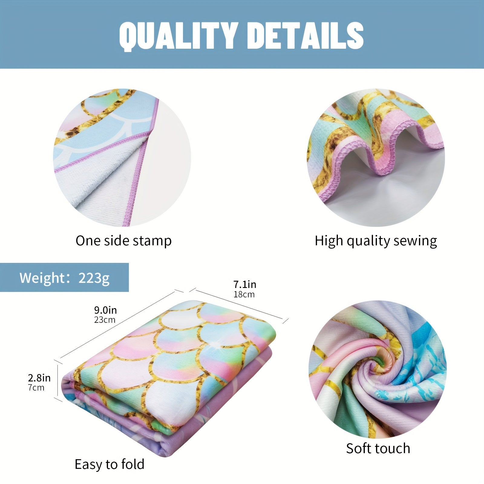 Cartoon Print Microfiber Beach Towel Quick Drying Lightweight