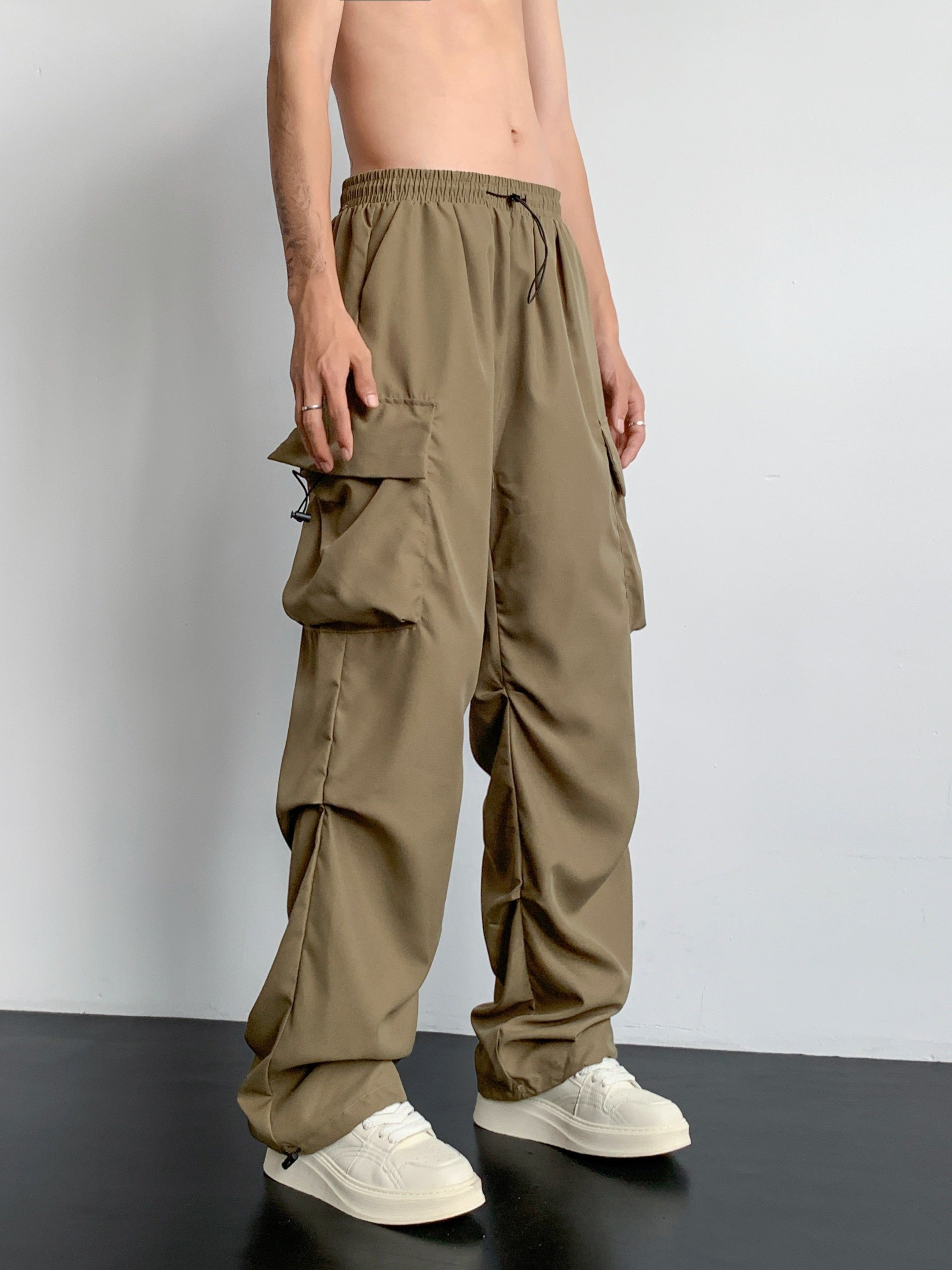 Men's Cargo Pants Casual Hip Hop Style Loose Fit Wide Leg Pants