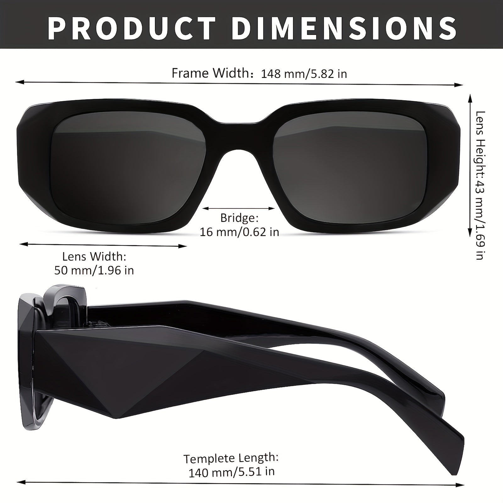 Men's Vintage Square Frame Polarized Sunglasses UV Protection