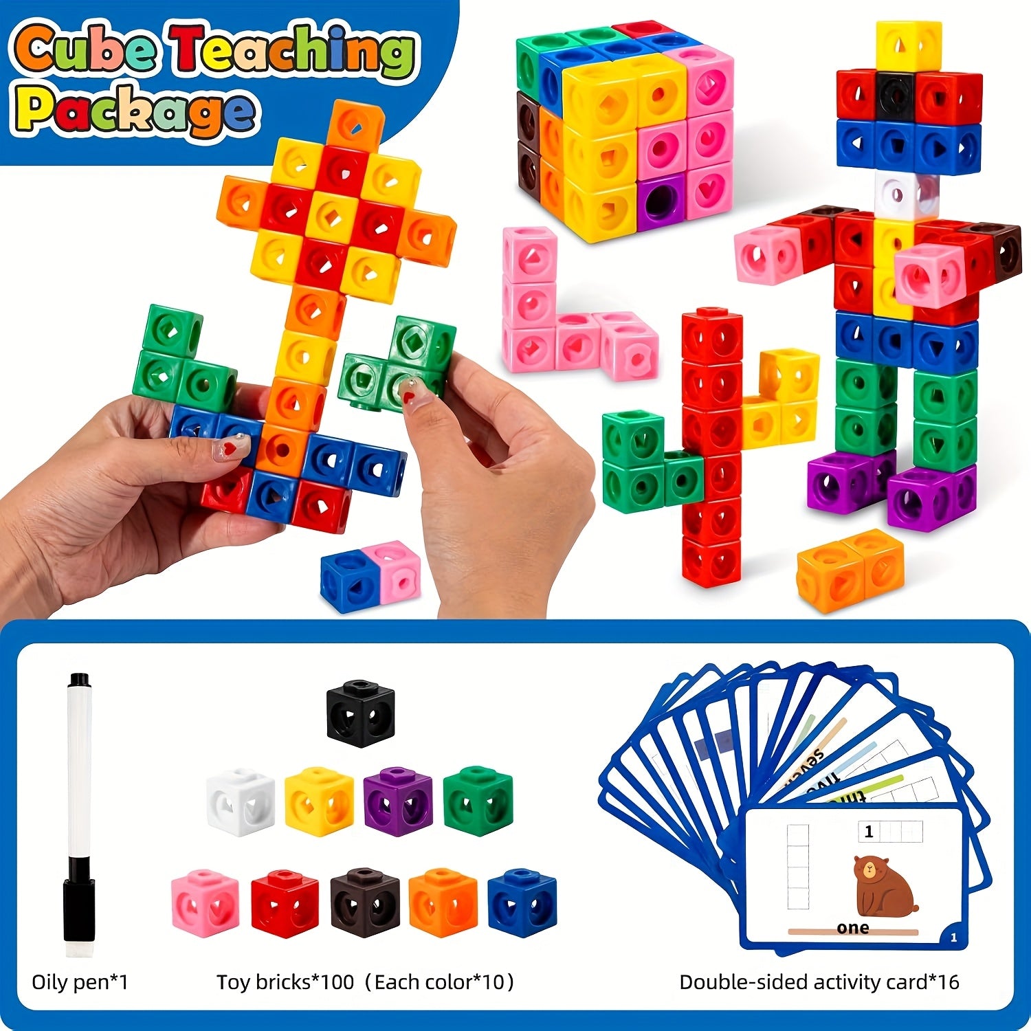 Mathematical Cube Building Blocks Counting Toys