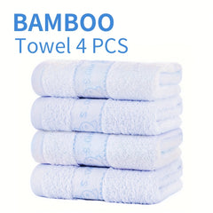4pc Bamboo Fiber Towel Absorbent Towels for Adults & Child