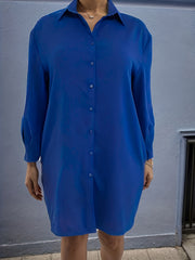 Women's Solid Long Sleeve Button Up Tunic Shirt Top