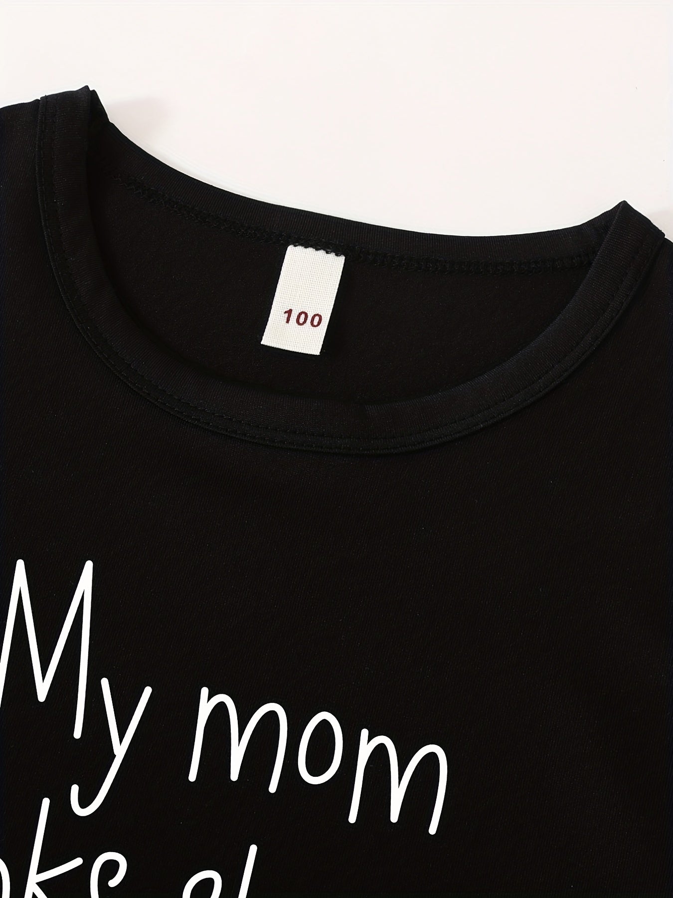 Girls 2 pc Summer Clothes Funny Letter Print Short Sleeve T Shirt Shorts Set
