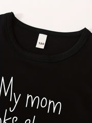 Girls 2 pc Summer Clothes Funny Letter Print Short Sleeve T Shirt Shorts Set