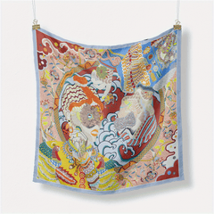 Boho Print Bandana Square Scarf Vintage Satin Neckerchief Women Head Wrap