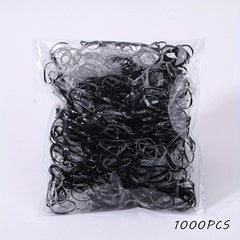 1000pcs Girls Mini Elastic Disposable Colorful Hair Ties Set