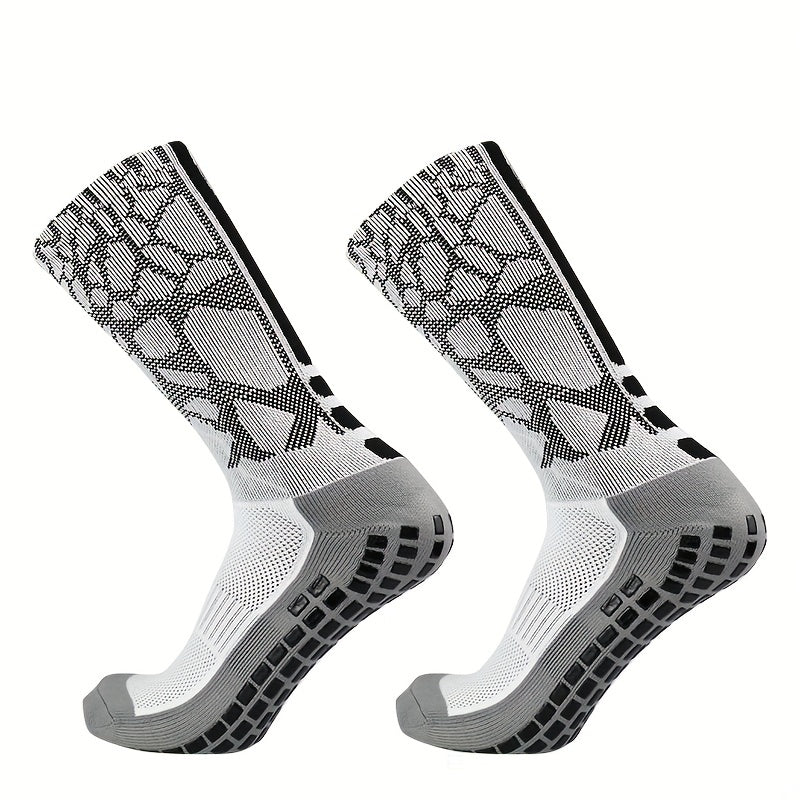 Thickened Non slip Silicone Football Socks - Breathable Mid-calf Athletic Socks