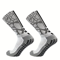 Thickened Non slip Silicone Football Socks - Breathable Mid-calf Athletic Socks