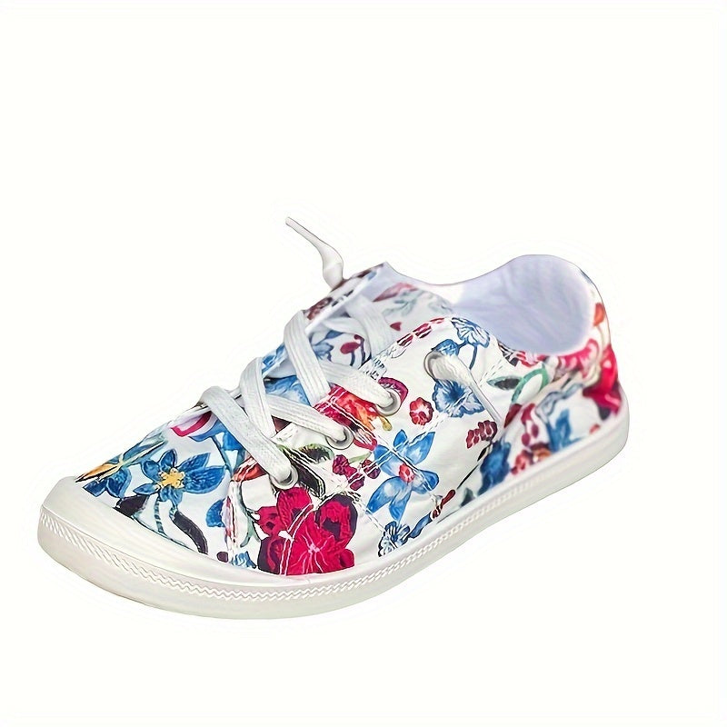 Colorful Floral Pattern Flat Shoes Women's Shallow Mouth Casual Shoes