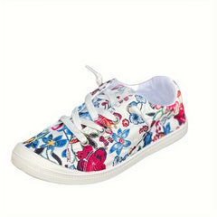 Colorful Floral Pattern Flat Shoes Women's Shallow Mouth Casual Shoes