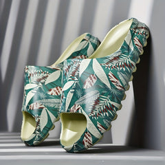 Men's Graphic Print Platform Slides for Summer