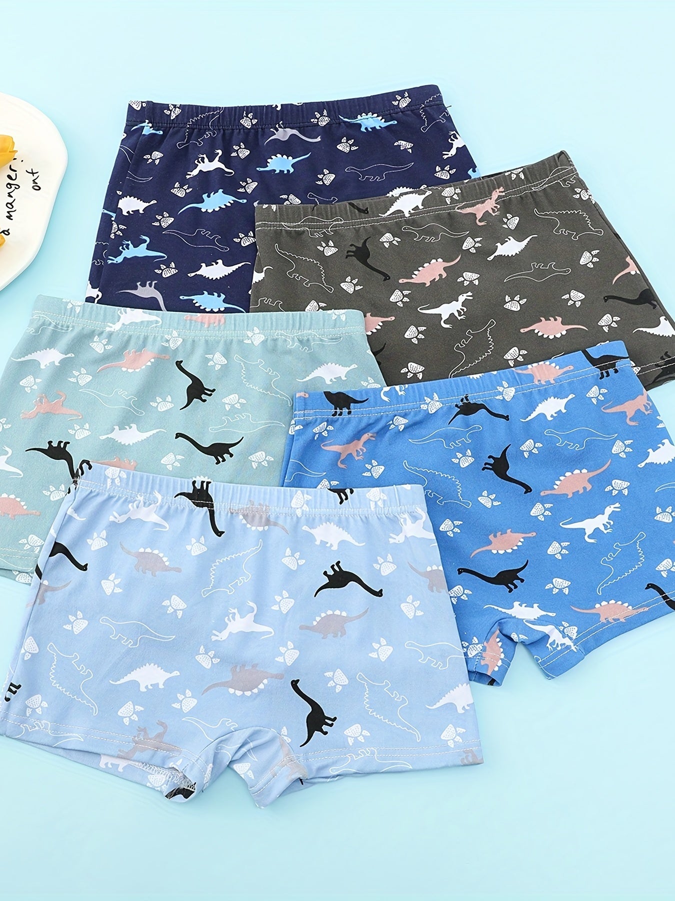 5pcs Toddler Boys Dinosaur Boxer Briefs Soft Comfortable Underwear