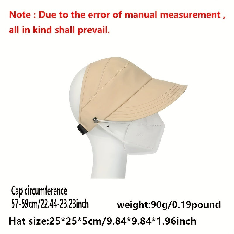 Women's Ponytail Visor Hat Quick Drying Wide Brim Sun Hat