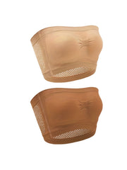 2pcs Strapless Bandeau Bras Hollow Out Stretch Bra Women's Lingerie