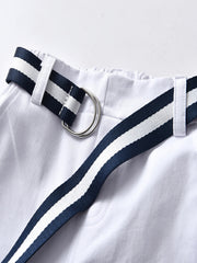 Toddler Boys Embroidered Belted Suit Pants
