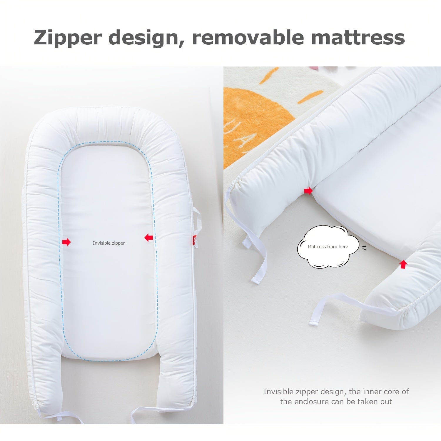 Organic Cotton Baby Lounger Nest Soft Portable Co Sleeping Bed Bassinet