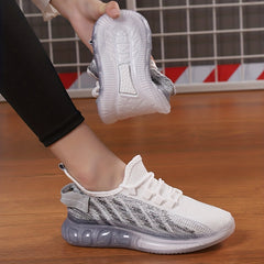 Women's Ombre Lace Up Mesh Sneakers Anti slip Athletic Shoes
