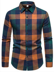 Men's Plaid Long Sleeve Shirt Comfy Shirt For Spring Autumn