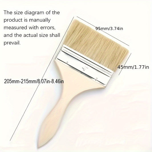 Wooden Handle Paint Brush Pig Hair Sideburns Brush