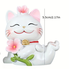 Lucky Cat Model Decoration Small Ornament Home Decor Desktop Display Toy