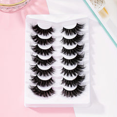 8D Cat Eye Lashes Faux Mink Hair False Eyelashes 7 Pairs