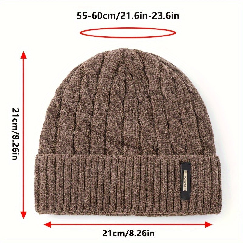 Letter Knitted Beanie Hat Outdoor Cycling Pullover Hat