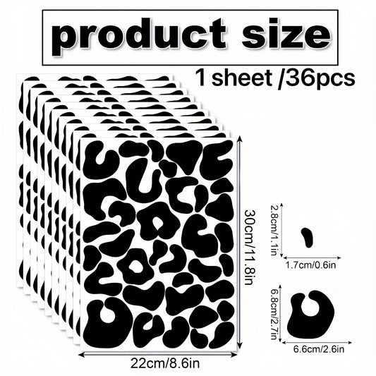 36pcs Leopard Print Wall Stickers Minimalist Texture Home Decoration