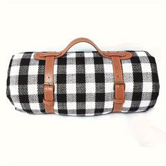 Adjustable PU Leather Picnic Mat Carrier Strap for Outdoor Camping