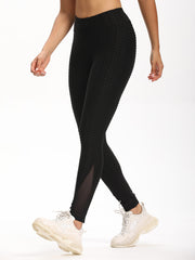 High Waist Butt Lifting Yoga Pants with Mesh Contrast