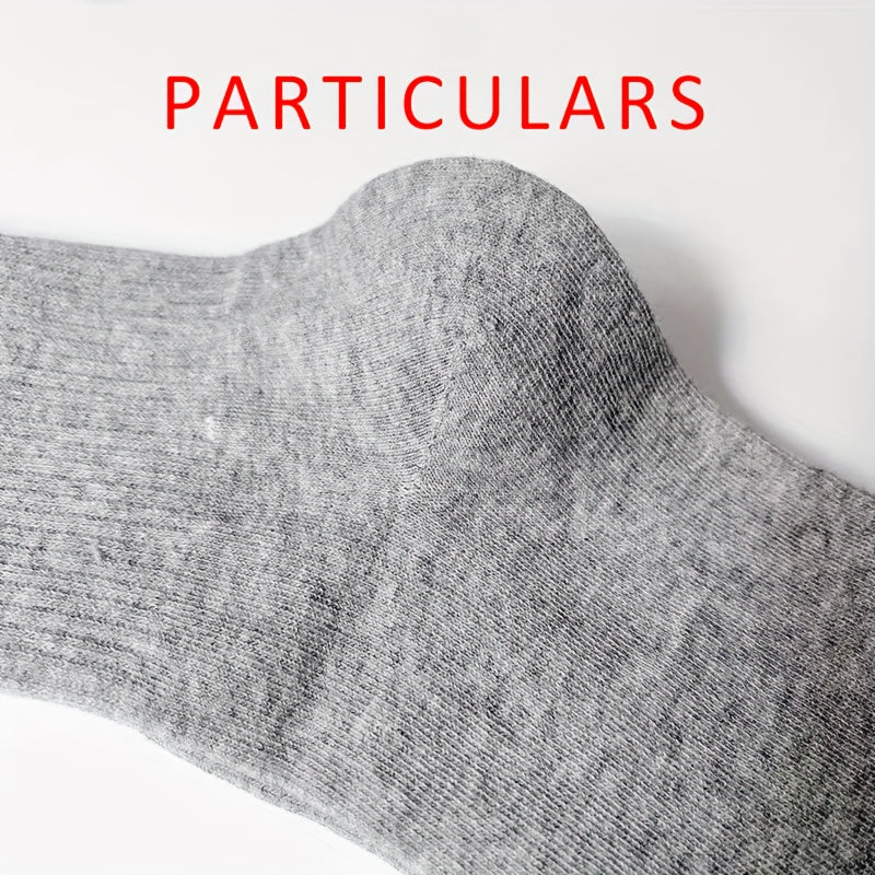5 Pairs Solid Cotton Sports Socks Thickened Sweat Absorbing