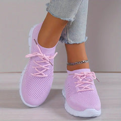 Women's Lace Up Sock Sneakers Low Top Running Shoes