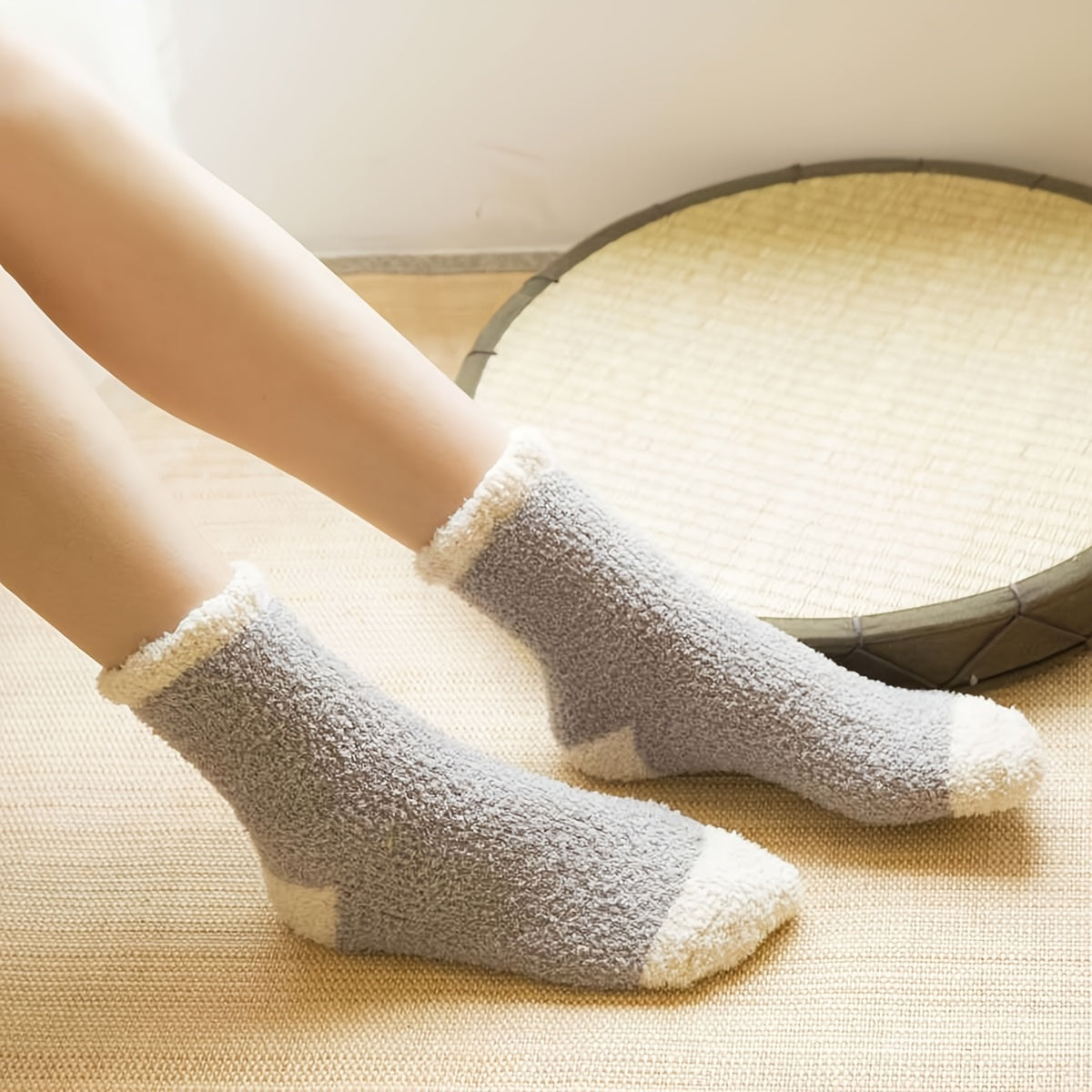 5 Pairs Warm Fuzzy Crew Socks Coral Fleece Winter Women's Stocking