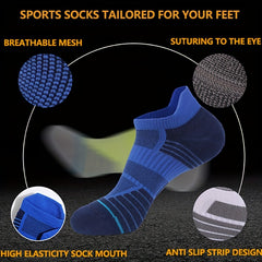 Non Slip Striped Ankle Socks Thick Padded Sports Socks for Hiking Running