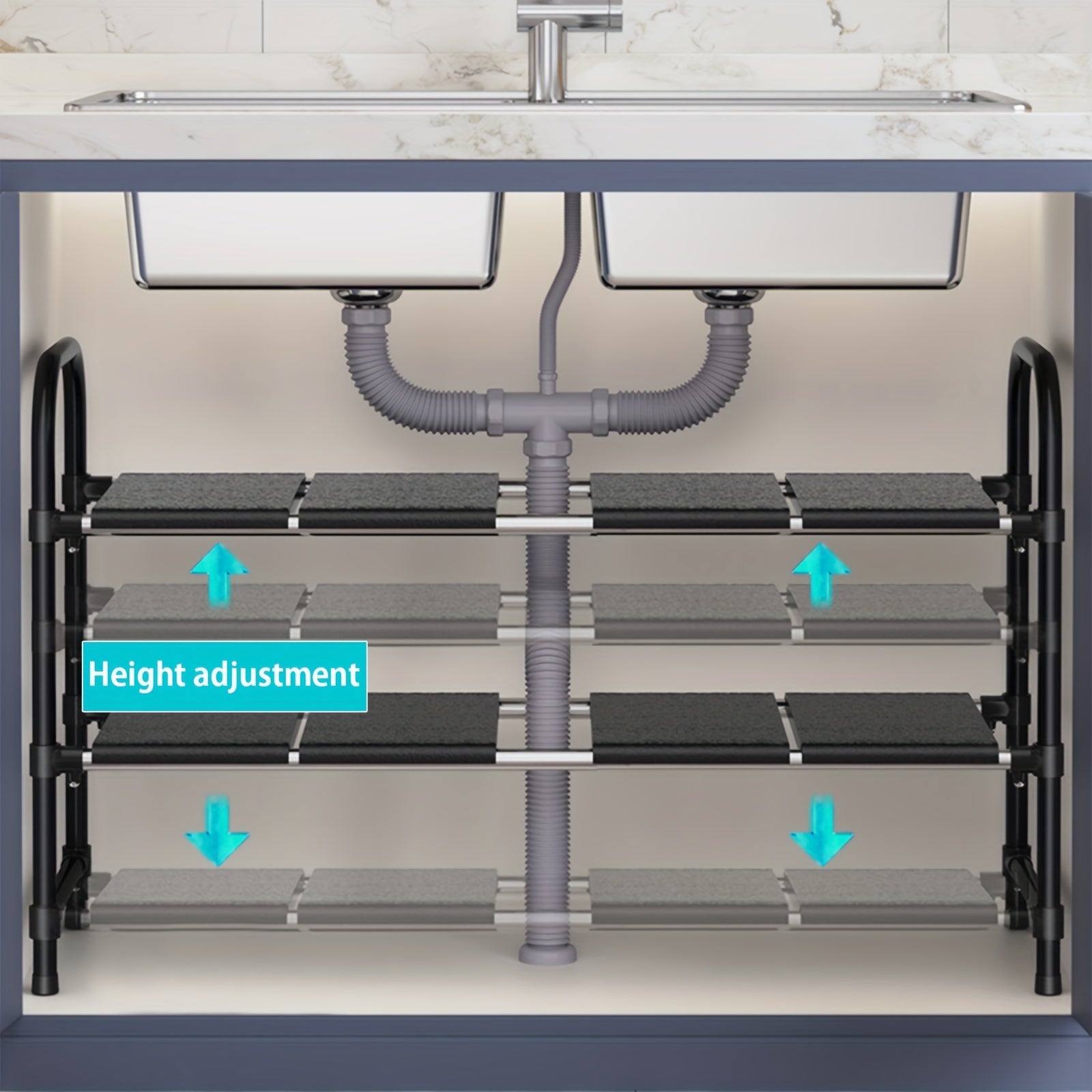 Expandable Under Sink Organizer Bathroom Storage Rack