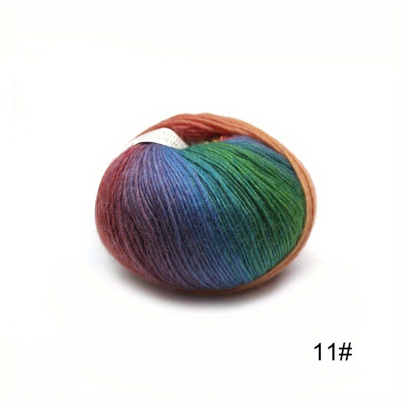 4pcs Dyed Rainbow Yarn 100 Pure Wool For Crochet Knitting 4x50g